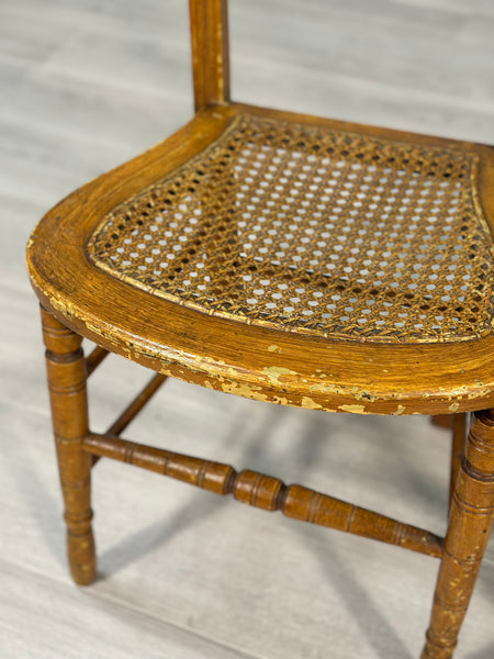 Pair Of Victorian Side Chairs In Original Scumble Paint