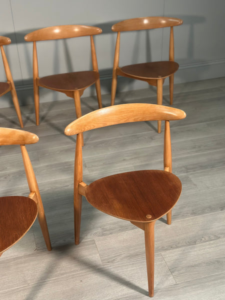 Set of 6 Hans Wegner Fh4103 “Heart” Dining Chairs c.1950’s
