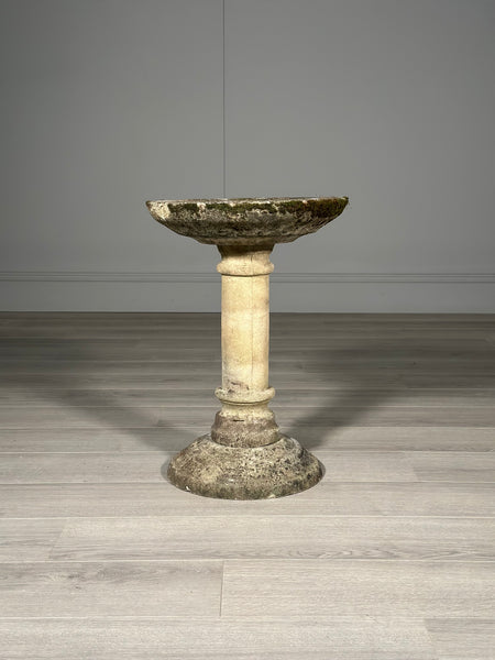 Vintage Composite Stone Birdbath