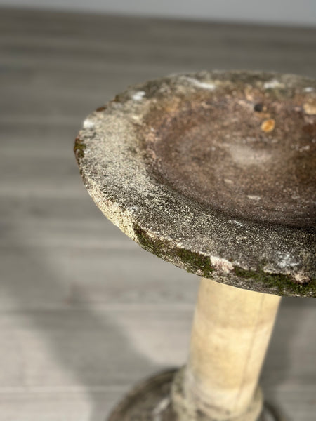 Vintage Composite Stone Birdbath