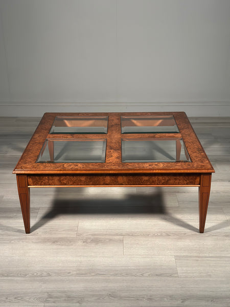 Large Burr Walnut & Glass Coffee Table By Iain James