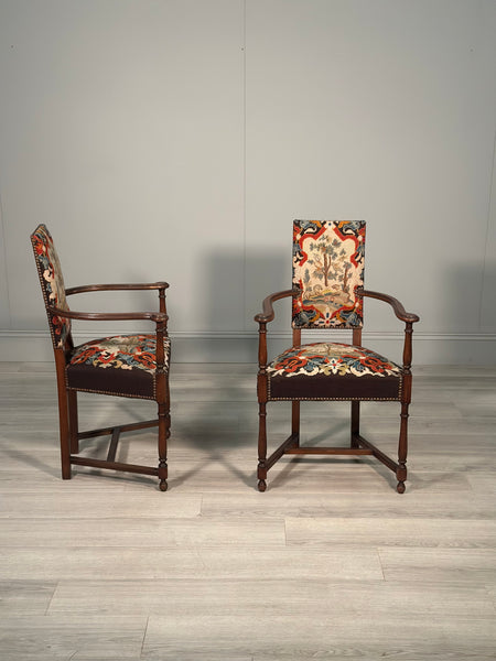 Pair of Antique Armchairs With A Gaspard De Wit Tapestry