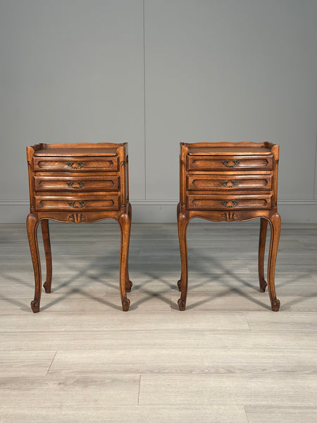 Antique French Oak Bedside Cabinets