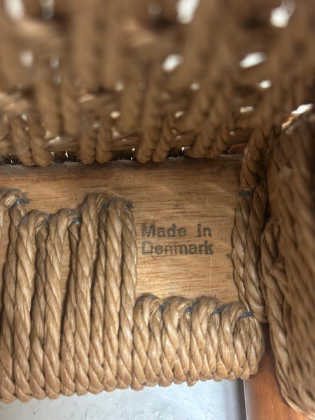 Set of 6 Danish Teak & Papercord Dining Chairs