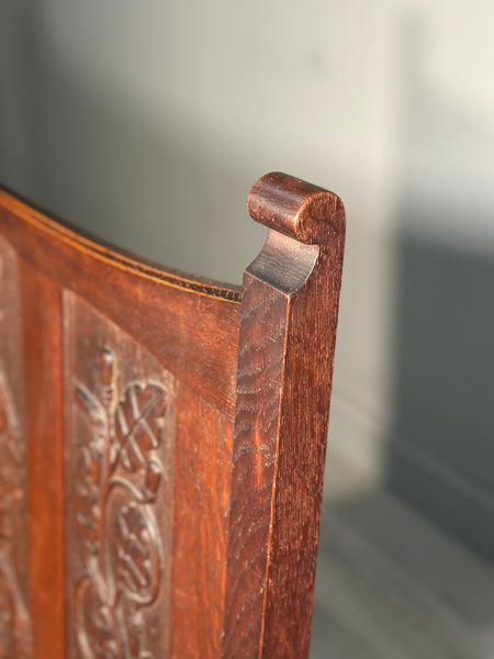 Arts and Crafts Oak Hall Bench c.1900