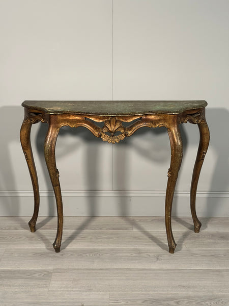 Rococo Style Carved Gilt Console Table