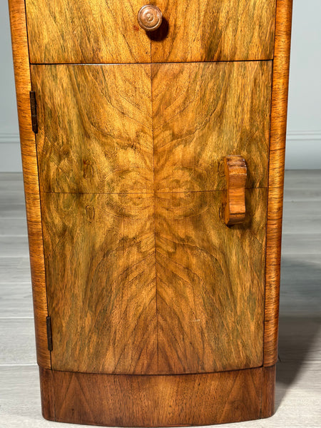 Burr Walnut Art Deco Bedside Cabinets
