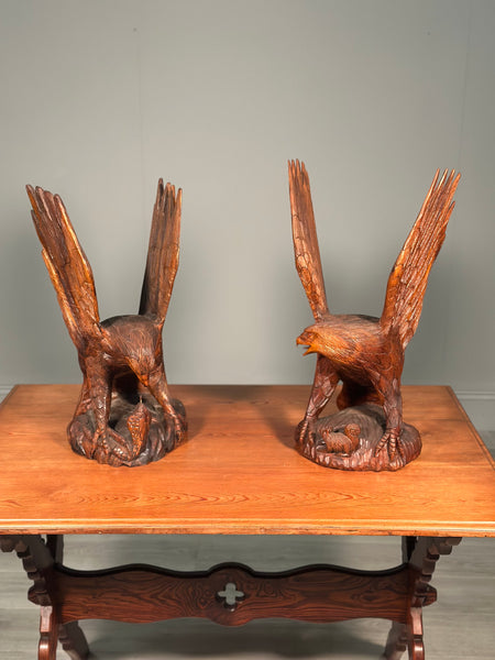 A Pair Of Carved Eagles