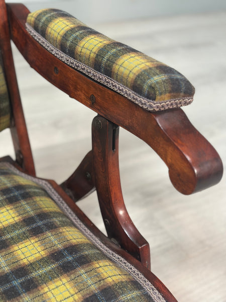 Antique Folding Campaign Armchair