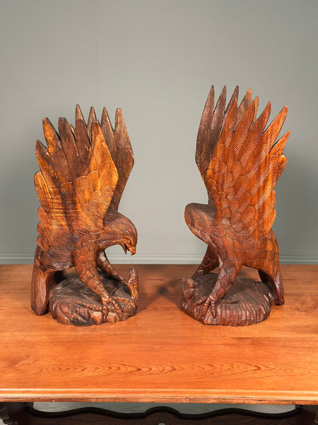 A Pair Of Carved Eagles