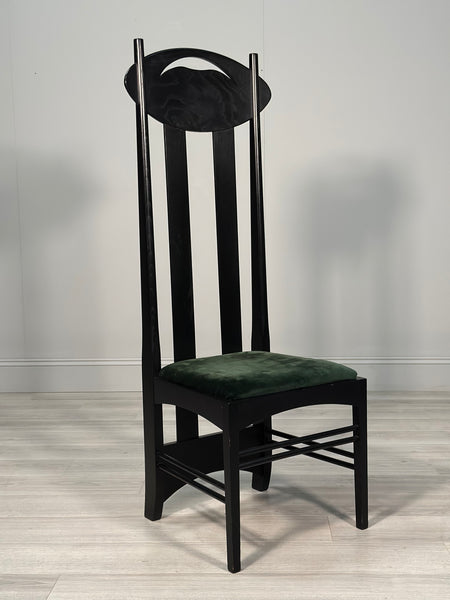 Set of 6 Argyle Dining Chairs Designed By Charles Rennie Mackintosh, Italy 1980’s