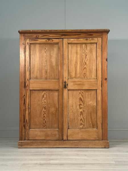 Large Antique Pitch Pine School Cupboard
