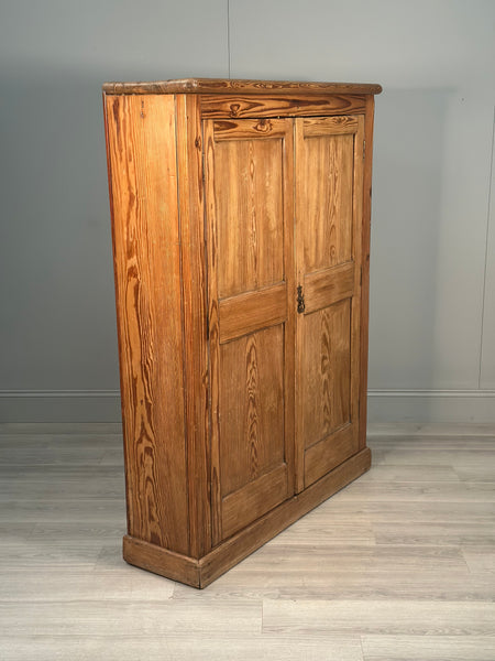 Large Antique Pitch Pine School Cupboard