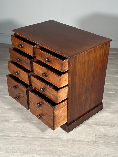 Antique Mahogany Bank Of Drawers