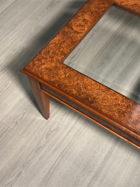 Large Burr Walnut & Glass Coffee Table By Iain James