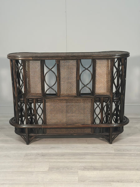 Vintage Bamboo Bar & 3 Stools