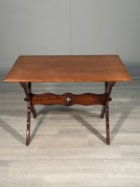 Ecclesiastical Pitch Pine Writing Table c.1910