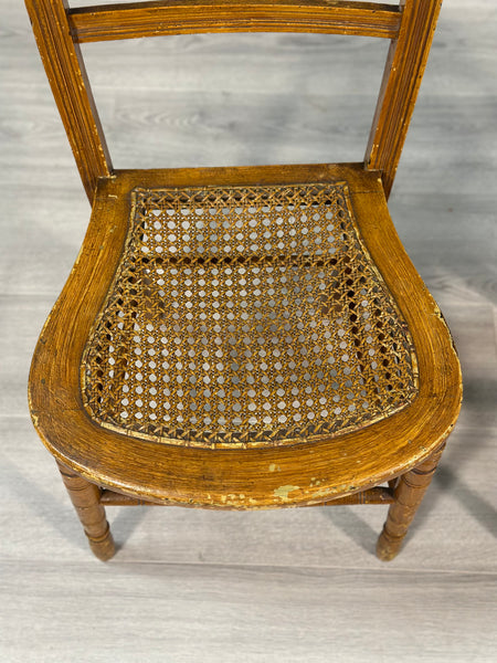Pair Of Victorian Side Chairs In Original Scumble Paint