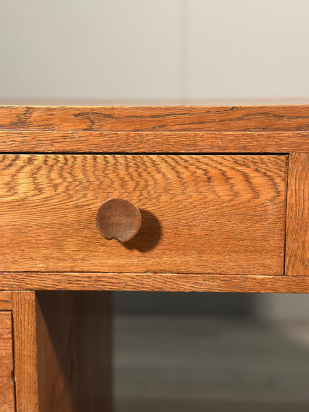 Antique Cotswold School Oak Desk c.1930