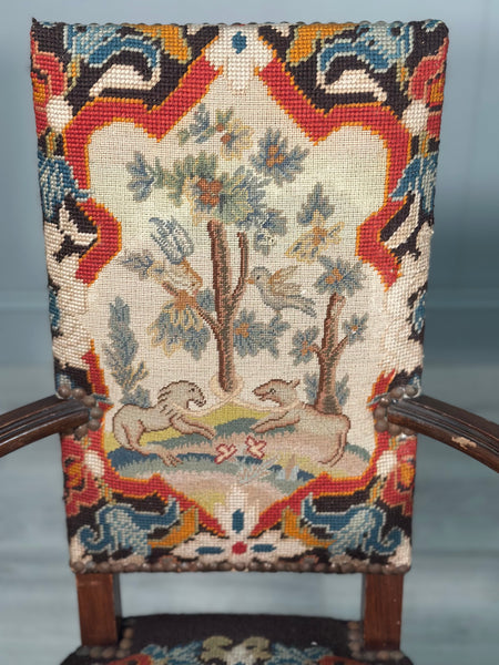 Pair of Antique Armchairs With A Gaspard De Wit Tapestry