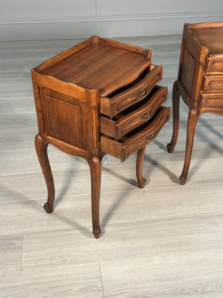 Antique French Oak Bedside Cabinets