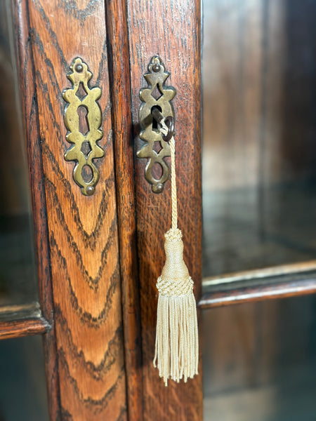 Tall 1920’s Oak Display Cabinet