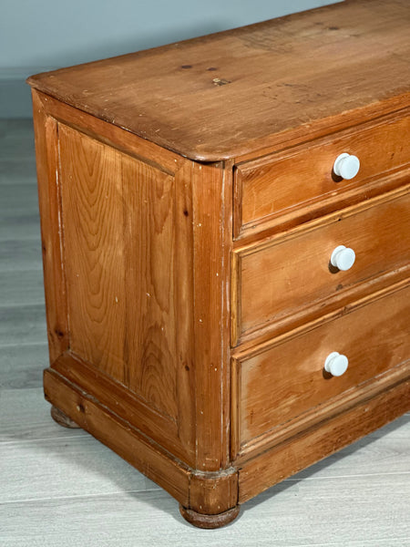 19th Century Wide Pine Chest Of Drawers