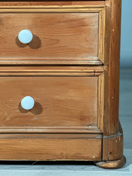 19th Century Wide Pine Chest Of Drawers