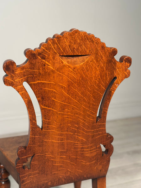 A Pair Of Oak Hall Chairs c.1860