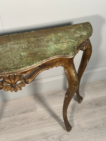 Rococo Style Carved Gilt Console Table