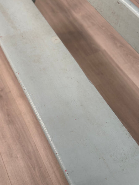 Antique Pine Bench In Blue Paint