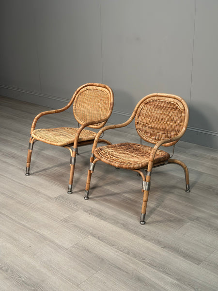 Vintage Ikea Wicker Chairs Designed By Mats Theselius For 'Ps Edition’