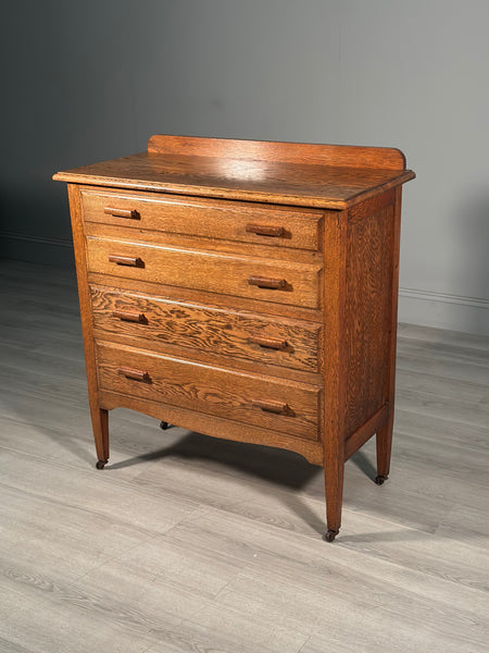Edwardian Oak Chest Of Drawers