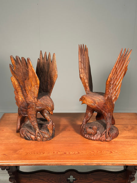 A Pair Of Carved Eagles
