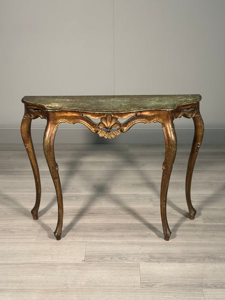 Rococo Style Carved Gilt Console Table