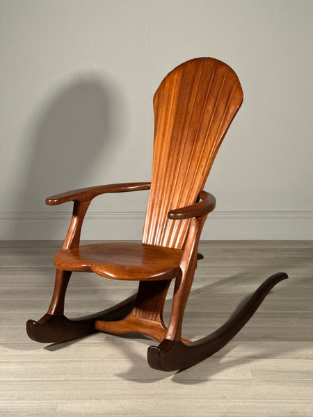 Large American Shell Back Rocking Chair C.1950