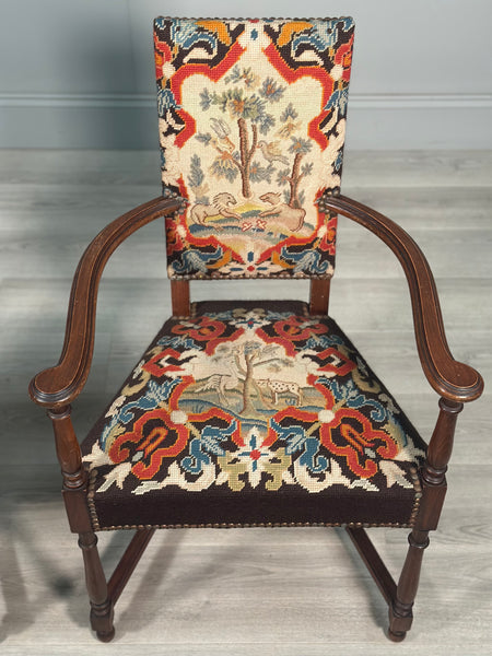 Pair of Antique Armchairs With A Gaspard De Wit Tapestry