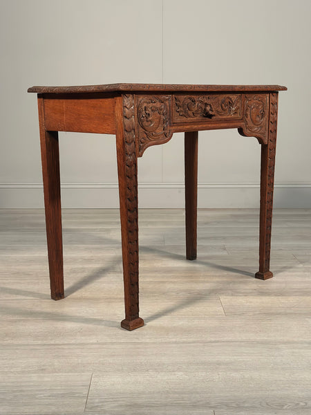 Carved Oak Greenman Table c1880