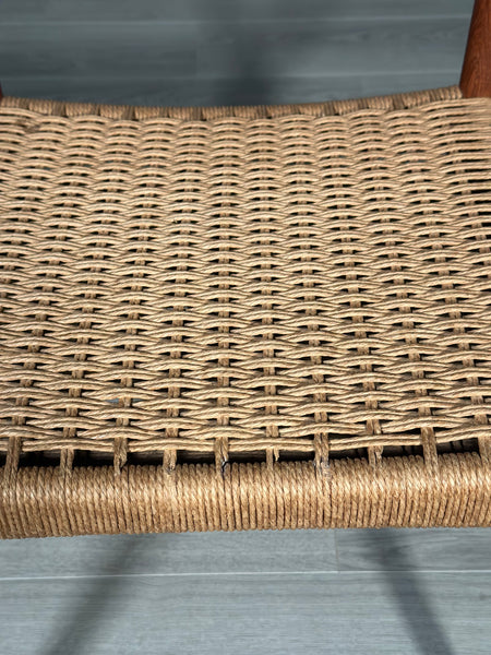 Set Of 6 H.W. Klein Teak And Paper Cord Dining Chairs By Bramin