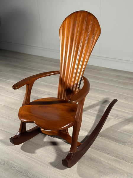 Large American Shell Back Rocking Chair C.1950
