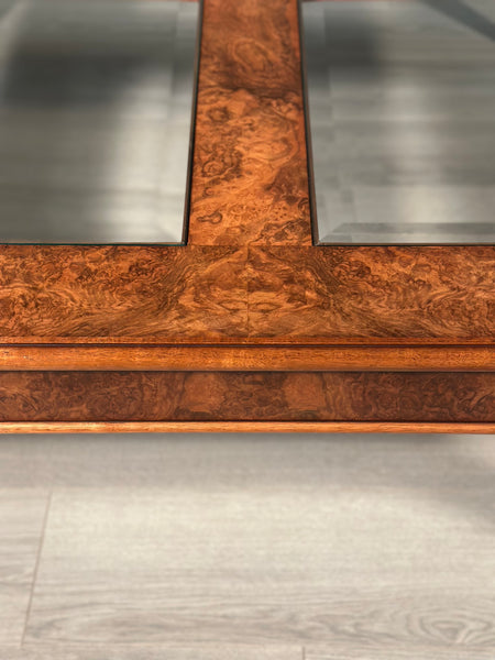 Large Burr Walnut & Glass Coffee Table By Iain James