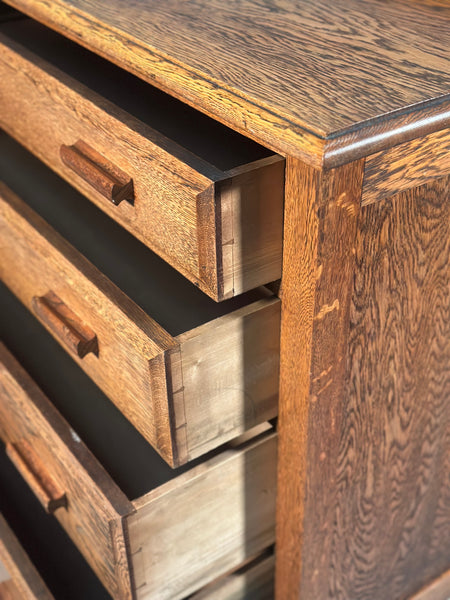 Edwardian Oak Chest Of Drawers