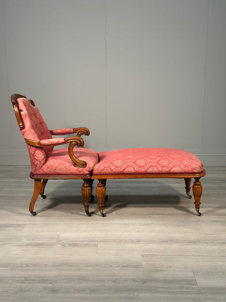 Antique Armchair & Matching Footstool