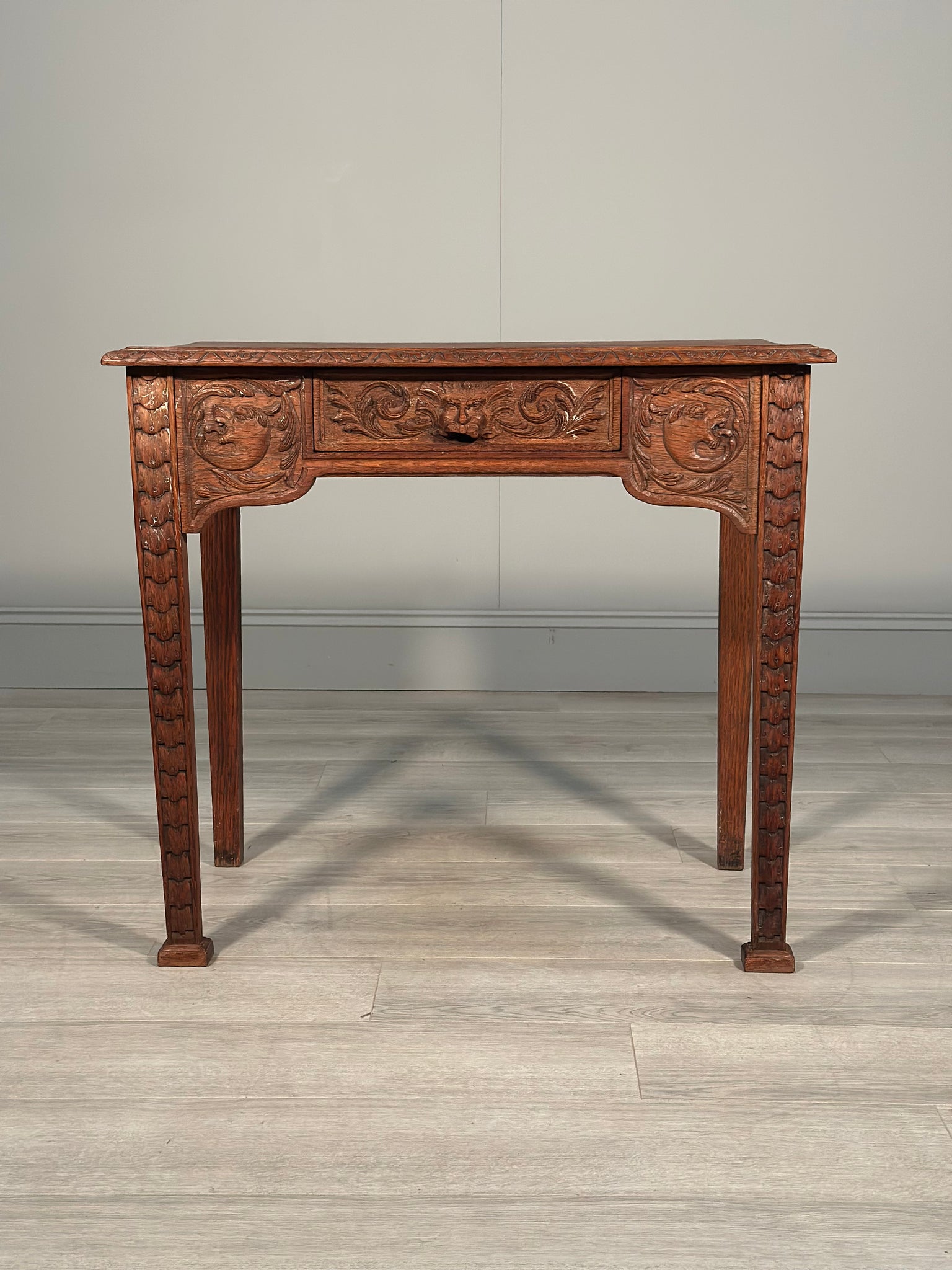 Carved Oak Greenman Table c1880