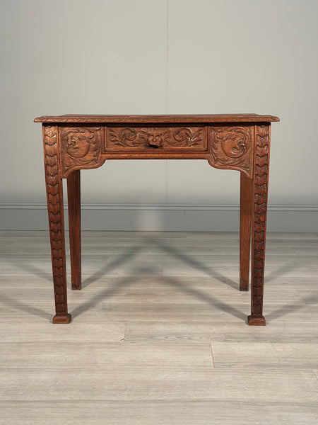 Carved Oak Greenman Table c1880