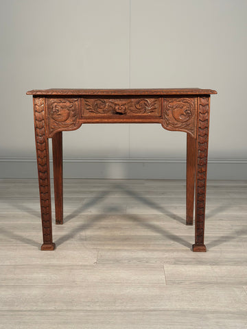 Carved Oak Greenman Table c1880