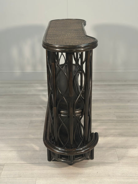Vintage Bamboo Bar & 3 Stools