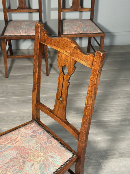A Set Of Six Pure Arts And Crafts Oak Dining Chairs