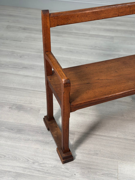 Arts & Crafts Oak Bench c.1930