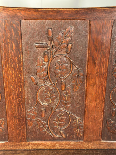 Arts and Crafts Oak Hall Bench c.1900